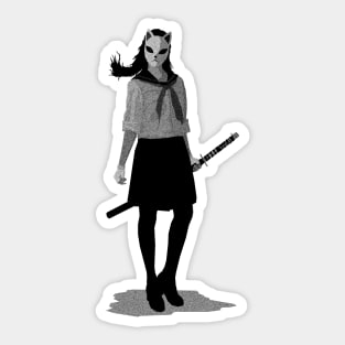 Highschool Kunoichi (Black and White) Sticker